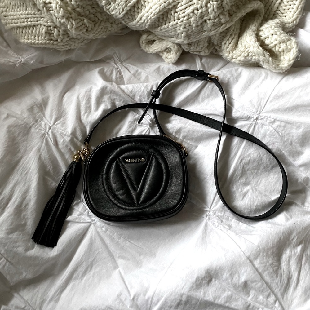 Valentino Cross Body Black Purse w/ Tassel